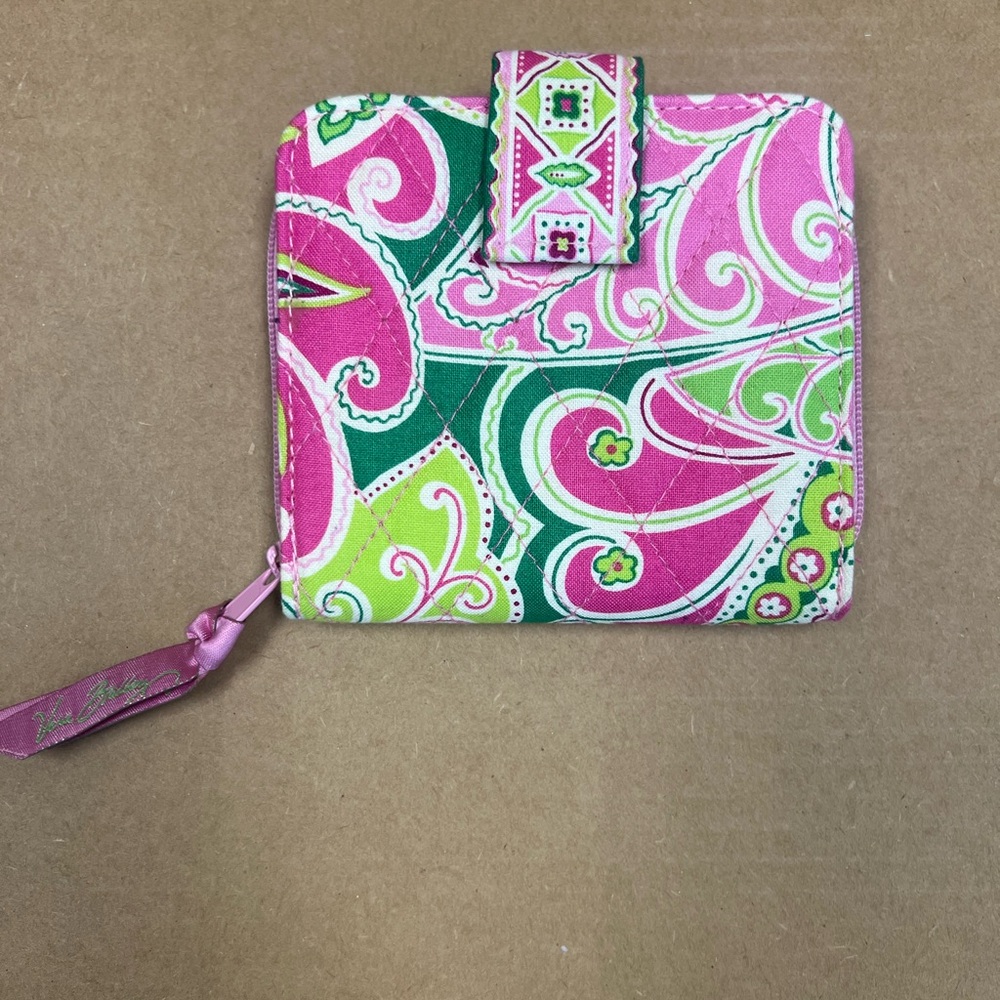 Vera Bradley Pink and Green Patterned Wallet